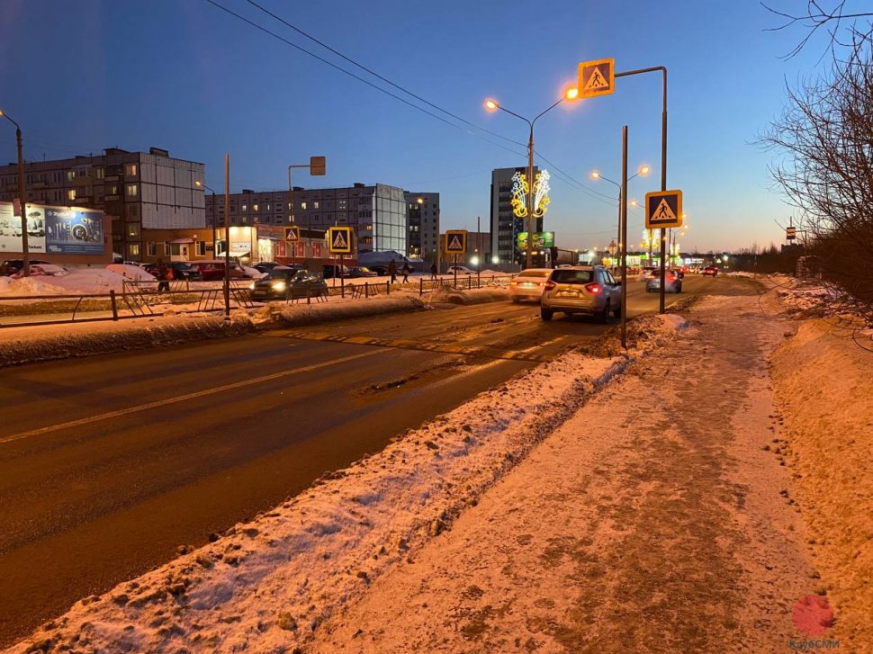 В Северодвинске после ДТП на пешеходном переходе появилась искусственная неровность